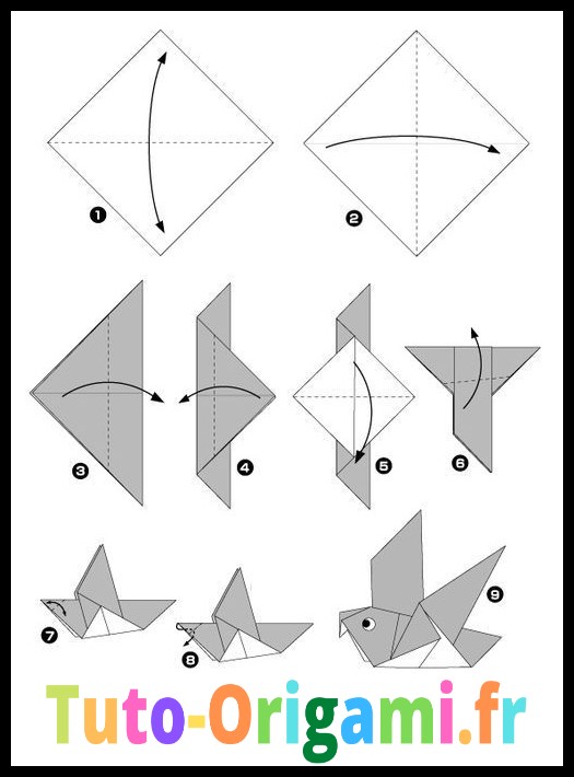 Oiseau en Origami Facile Tutoriel gratuit