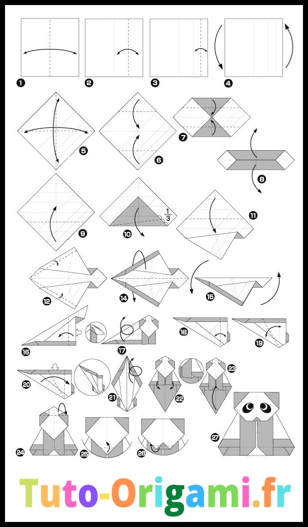 Panda en Origami Tutoriel Difficile Gratuit