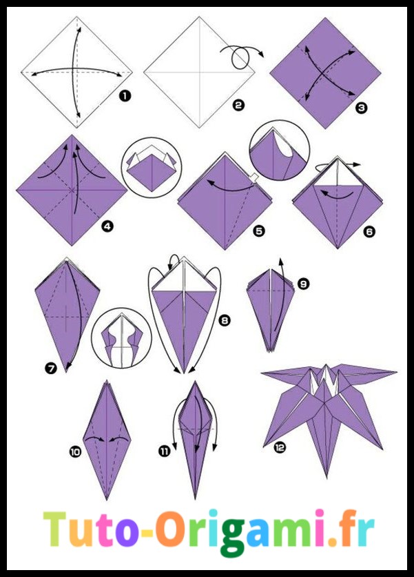 Fleur de lys en origami tutoriel