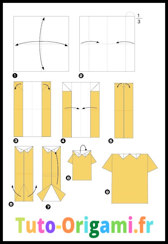 T-Shirt en origami tutoriel facile pour enfant et débutant