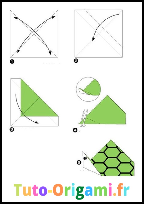 Tutoriel pour faire une tortue en origami facilement et simplement